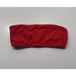 Vintage Swim Systems Bikini Top Size Small Red Strapless Nylon Lycra 90s Swim